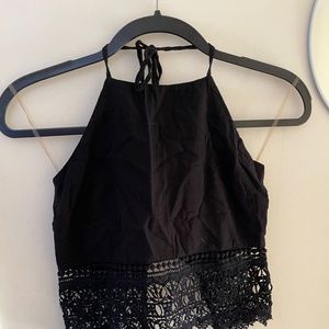 American Eagle Black, Backless Crop Top